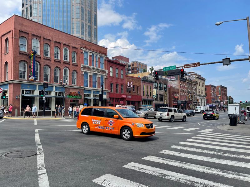 Sunset Walk on Broadway in Nashville