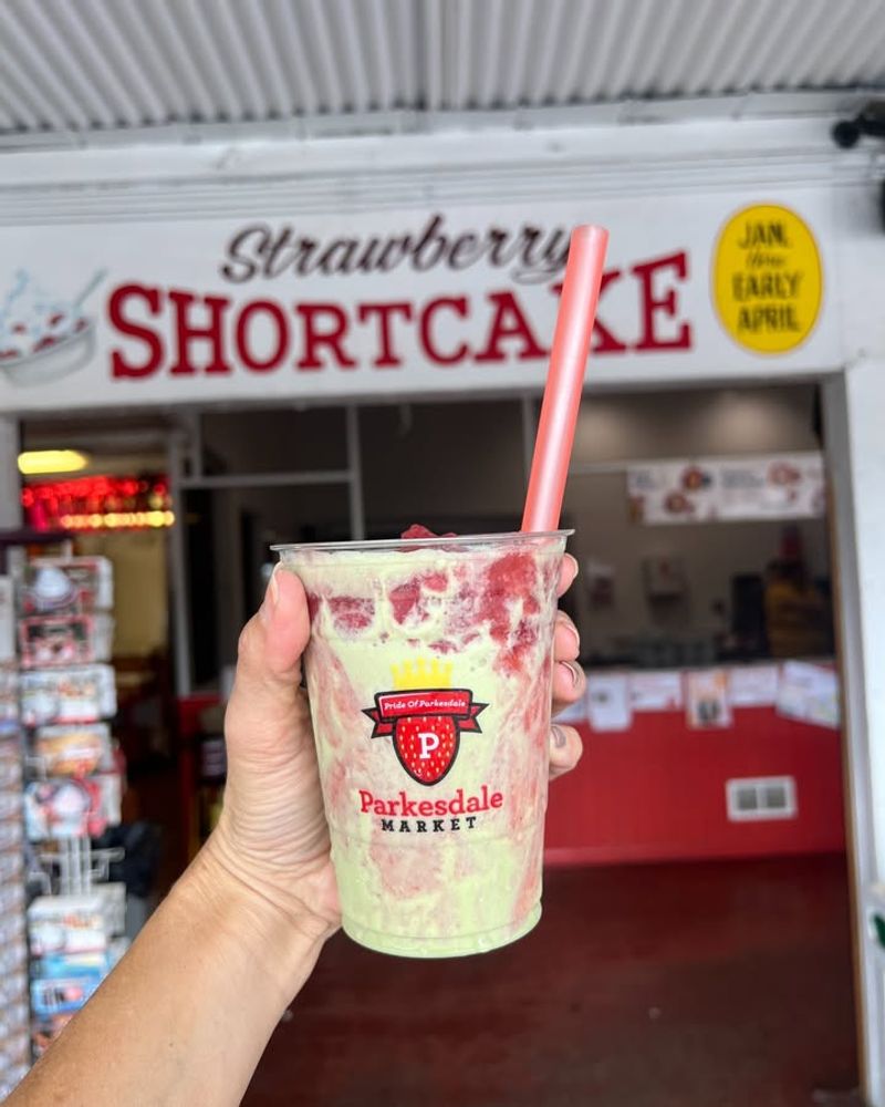 Strawberry Milkshake With Chunky Straw
