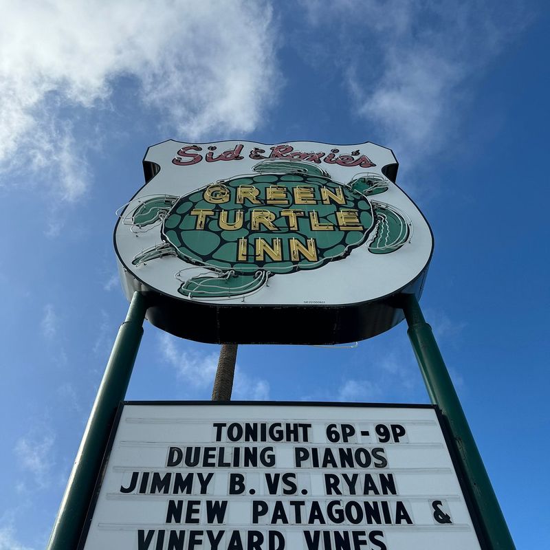 Green Turtle Inn (Islamorada, Florida Keys) — roots as a roadside café/inn; celebrated 75 years