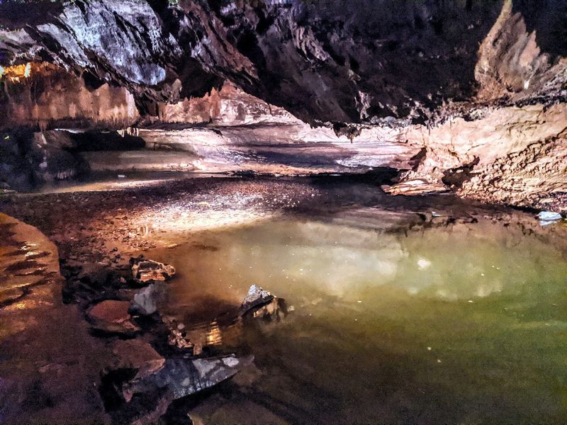See an underground river at Bristol Caverns