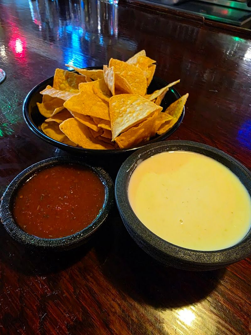 Fresh chips salsa and queso start the meal on the right note