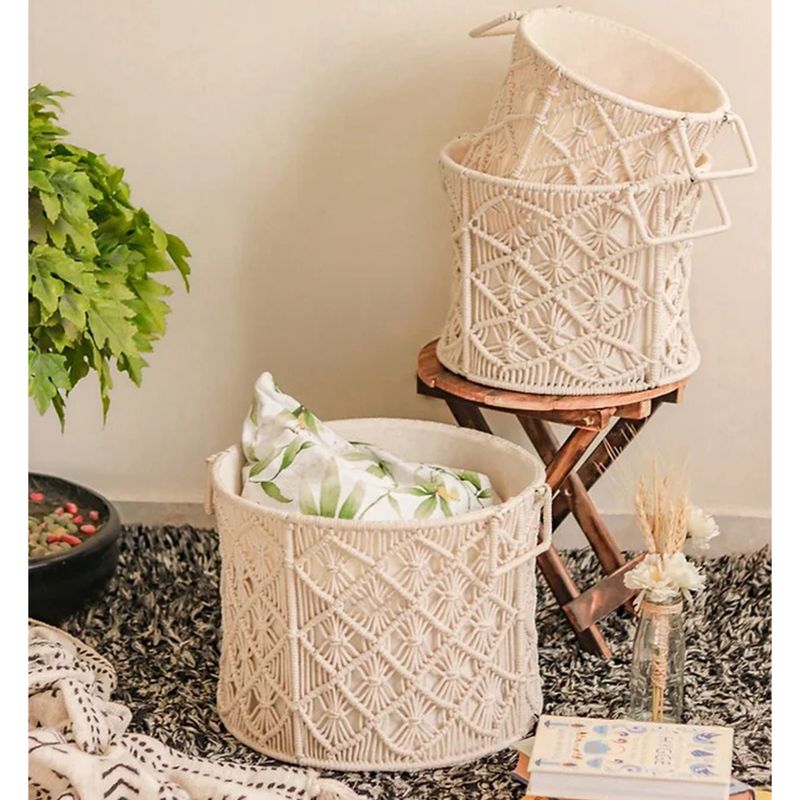 Boho-Inspired Macramé Laundry Basket