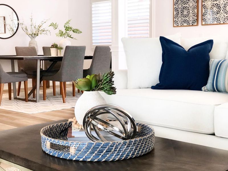 11 Sofa Styling Tricks For A Perfectly Put-Together Living Room - Decor Hint Add a Tray for Style and Function