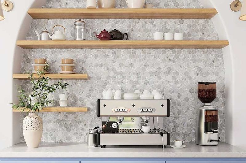 Cluttered Coffee Bars: Wasted Space In Small Kitchens