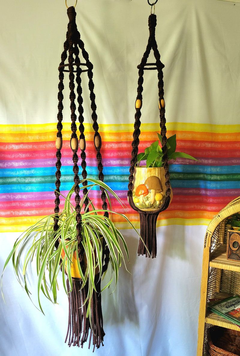 12 Vintage California Home Décor Pieces That Aren't Worth a Dime (And 5 That Still Shine) - Decor Hint Macramé Plant Hangers (mass-produced)