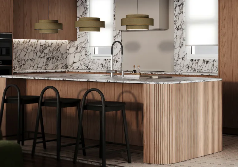 29 Innovative Kitchen Designs Everyone Will Copy Next Year - Decor Hint Fluted Wood Paneling