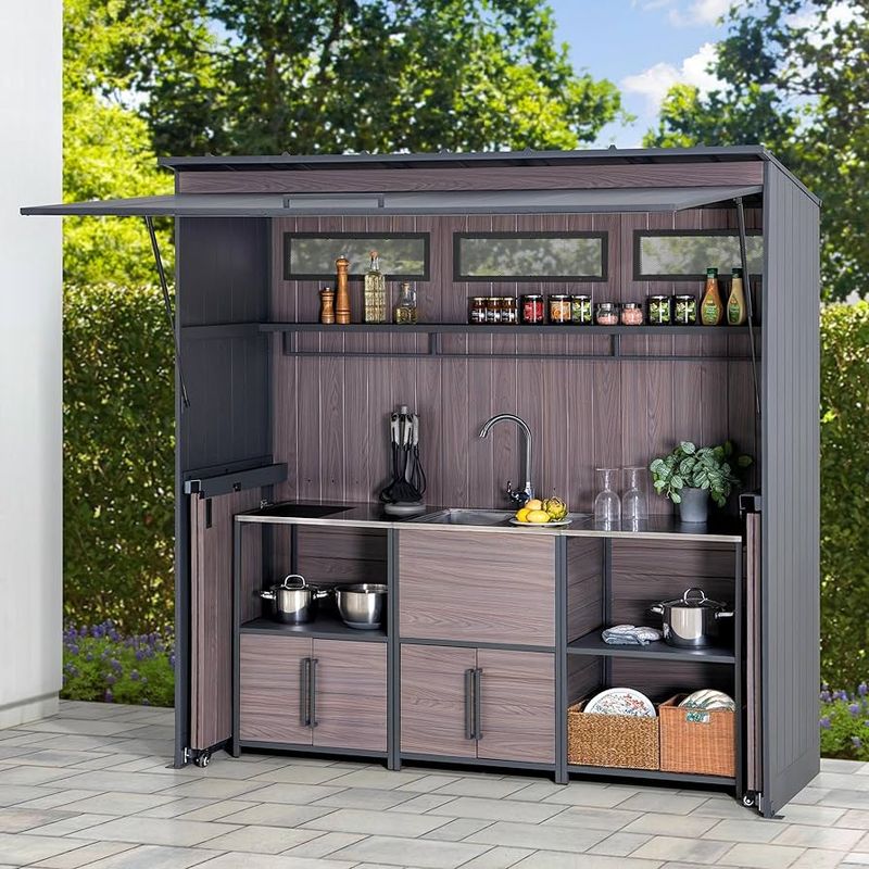 Grill Station with Open Shelving