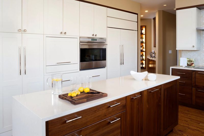 Crisp White and Walnut