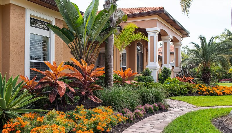 7 Coastal-Inspired Curb Appeal Ideas From Florida, And 5 Even Better Ones - Decor Hint Strategic Tropical Plants That Frame Your Entry