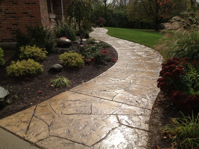 21 Innovative Walkway Designs That Will Spice Up Your Backyard - Decor Hint Stamped Patterned Cement