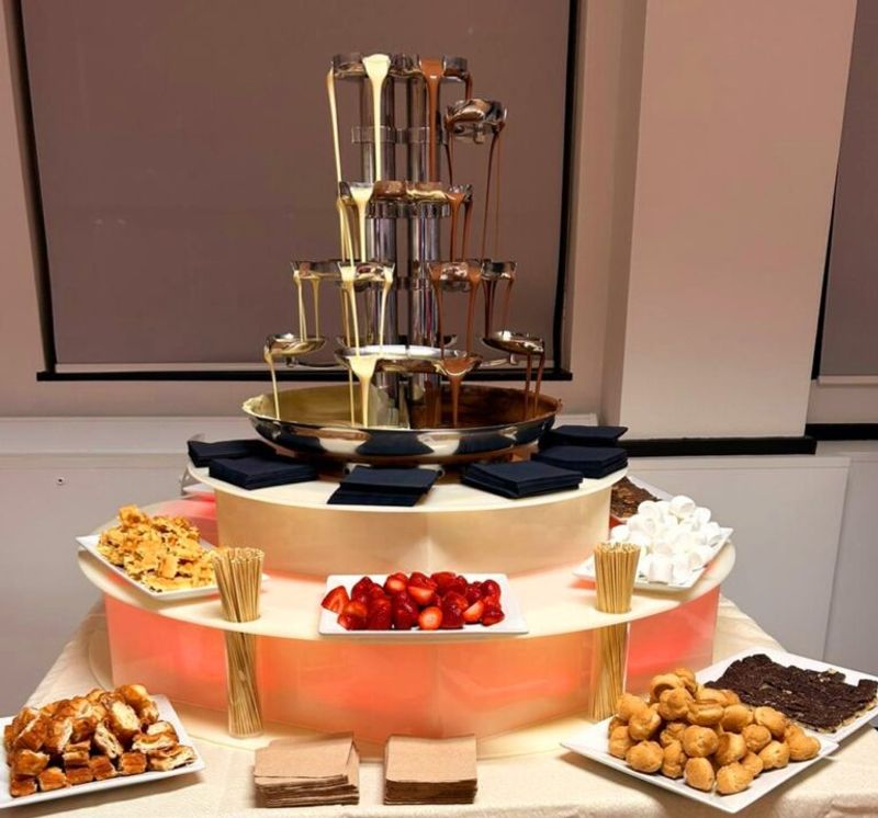11 Buffet Tables For A Dinner Experience Like No Other - Decor Hint Cascading Chocolate Fountain Display