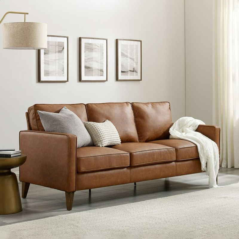 Faux Leather Sofa