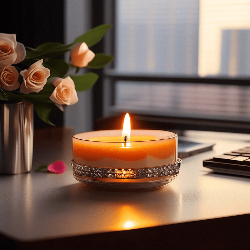 18 Desk Setup Tips For Better Work-Life Balance - Decor Hint Add a Scented Candle or Diffuser for Calm