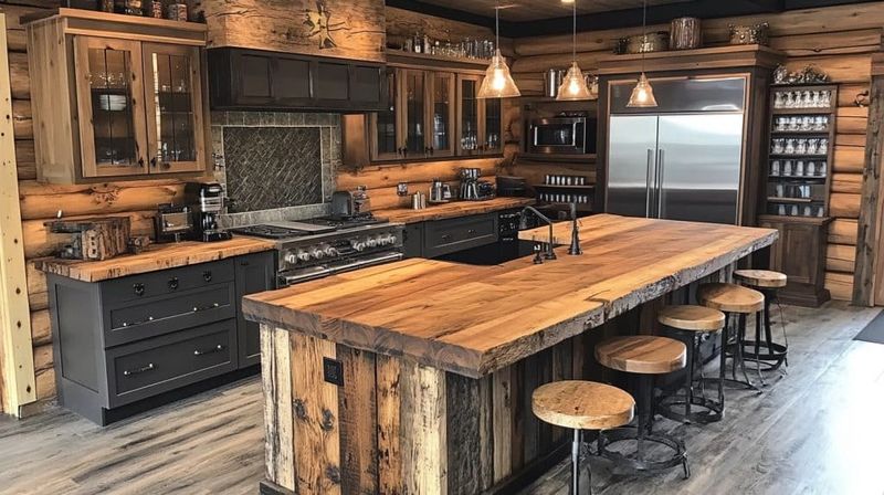 Rustic Log Cabin Kitchens