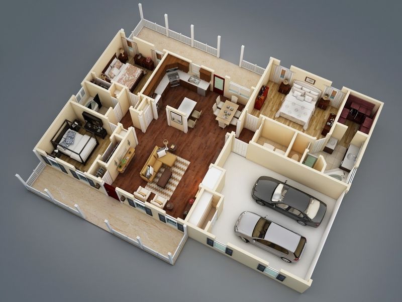 11 Of The Best Two-Bedroom Contemporary House Plans That Blend Style & Function - Decor Hint Split-Bedroom Design for Privacy