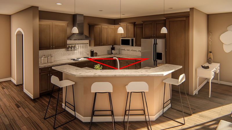 21 Mistakes Everyone Makes When Decorating A Kitchen - Decor Hint Forgetting The Work Triangle