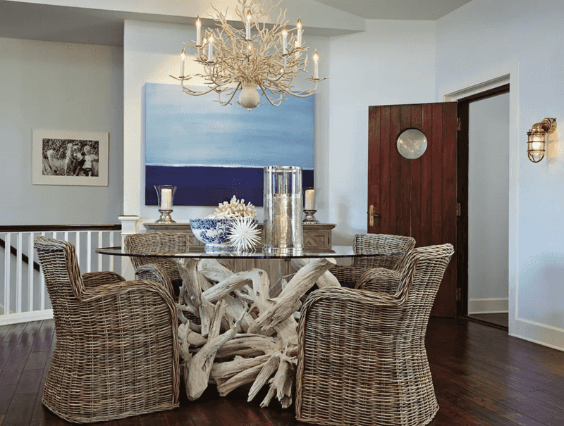 Florida Coastal Furniture Ideas To Bring The Beach Home - Decor Hint Glass-Topped Driftwood Dining Tables