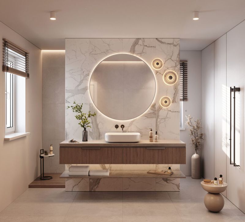 12 Bathroom Upgrades That Scream Relaxed Luxury In Florida Houses - Decor Hint Statement Lighting Fixtures