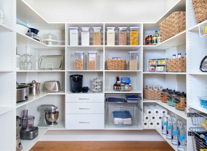 24 Clever Upgrades Designers Swear By For A High-End Kitchen Vibe - Decor Hint Walk-In Pantry with Organizers