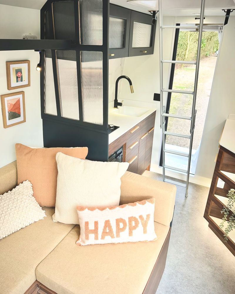 Inside Victor, The Camper Van Designed To Feel Like A Tiny Apartment On Wheels - Decor Hint Front Lounge / Living Area