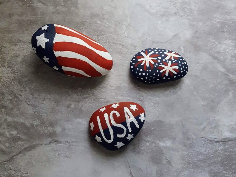Painted Rock Flag Markers