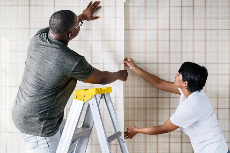Get Inspired 15 Popular DIY Home Projects Across Baltimore - Decor Hint Applying Removable Wallpaper