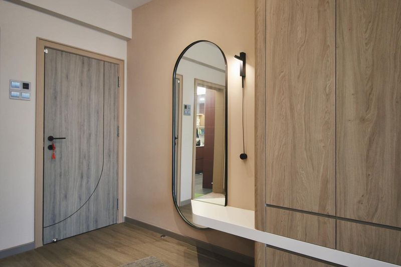 Full-length mirrors placed behind furniture