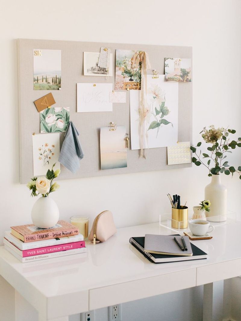 18 Desk Setup Tips For Better Work-Life Balance - Decor Hint Incorporate a Pinboard or Corkboard for Notes
