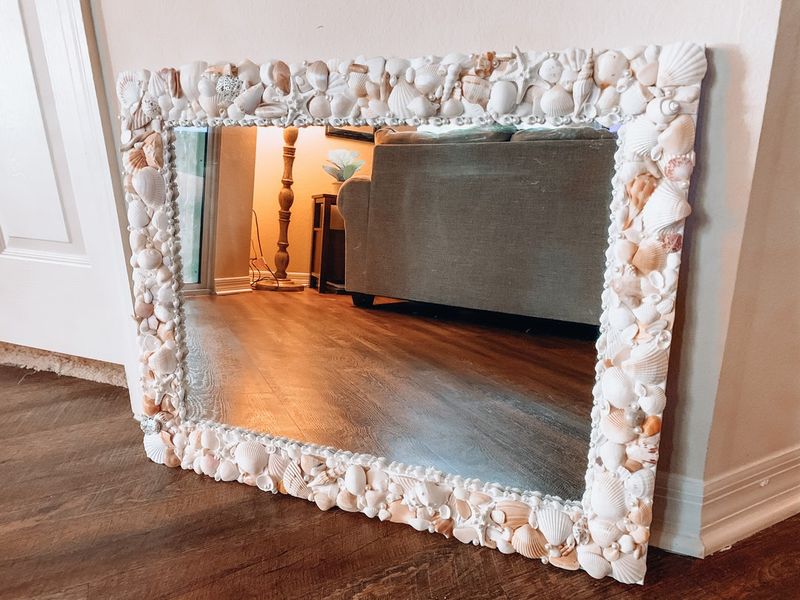 Crafting Shell-Decorated Mirror Frames