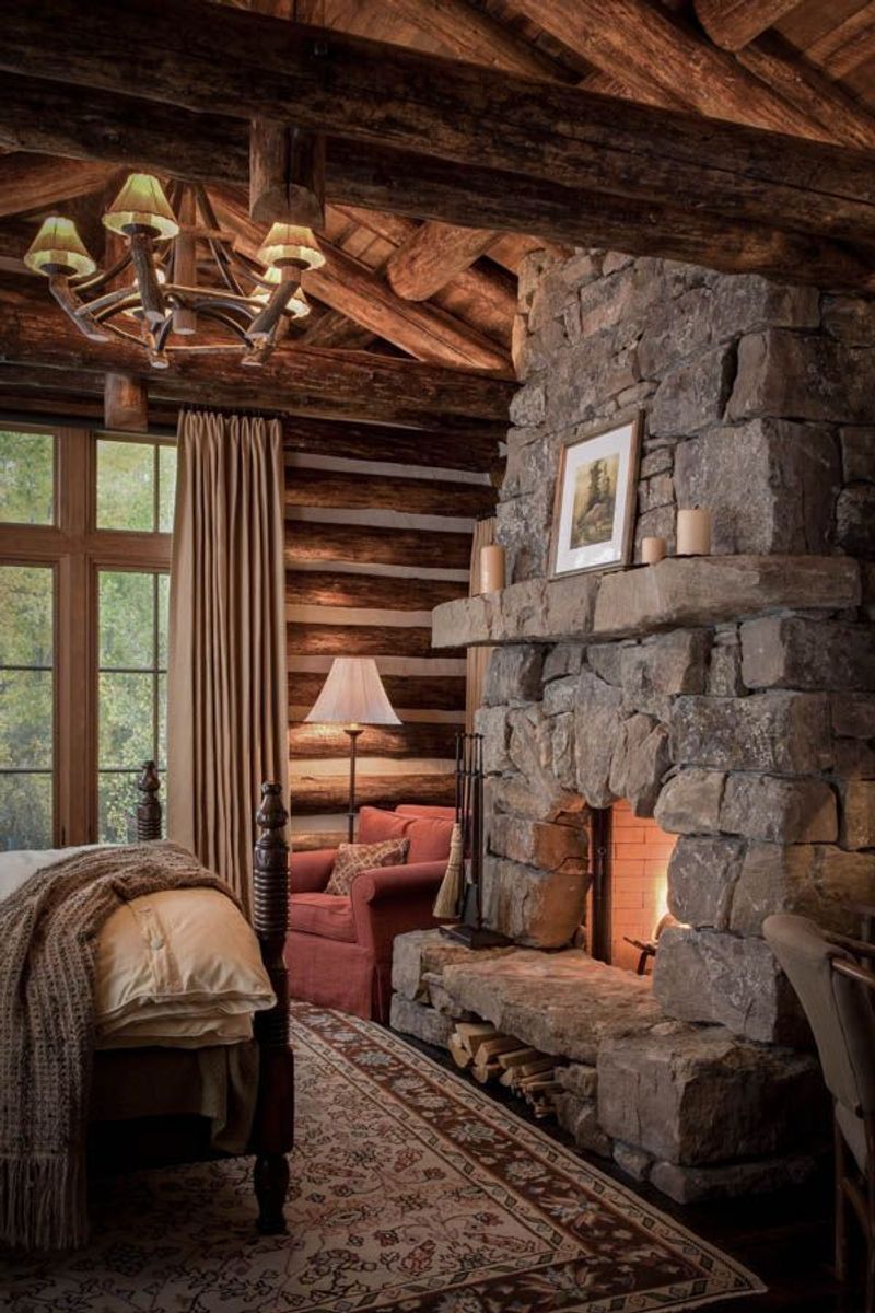 This Studio Cabin Is Small But Stunning 13 Features That Add Major Charm - Decor Hint Rustic Stone Fireplace