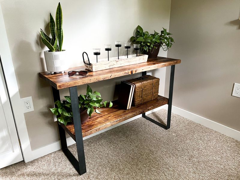 8 Southwestern Entryway Ideas Inspired By New Mexico Casitas - Decor Hint Rustic Wood And Iron Console