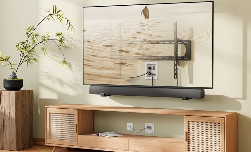 26 Living Room Design Tweaks That Feel Custom (But Aren't Pricey) - Decor Hint Hide TV Cords With Cord Covers