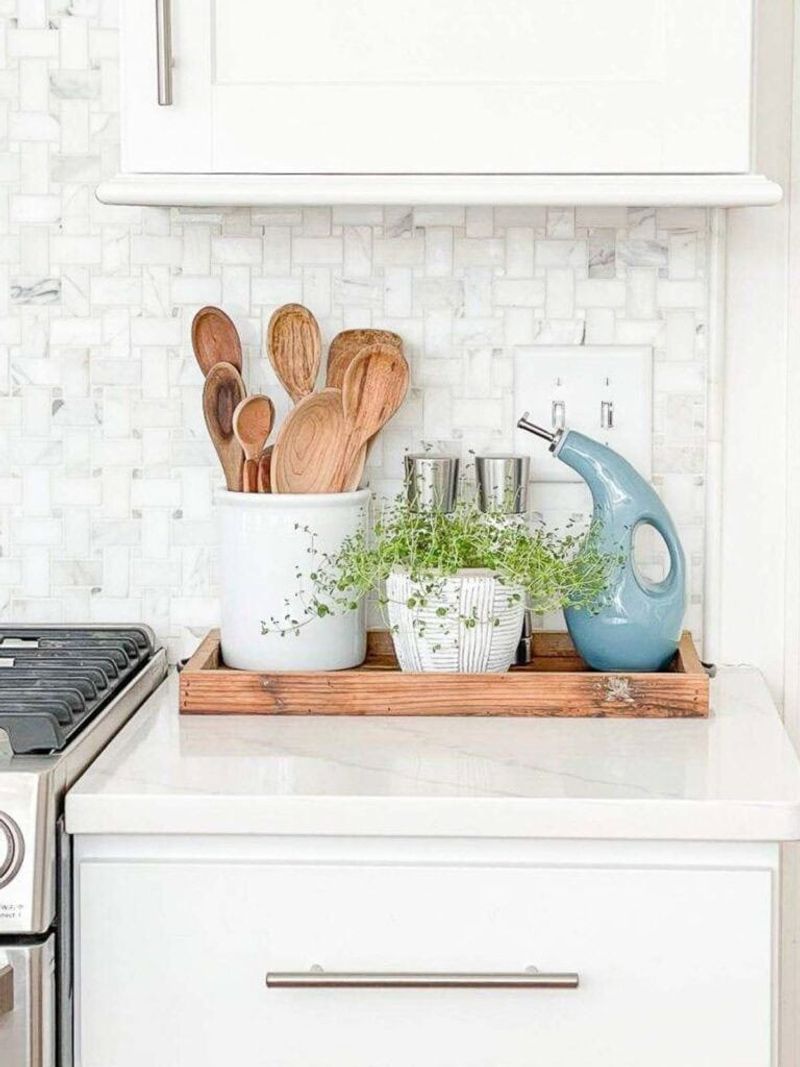 16 Kitchen Counter Decluttering Strategies - Decor Hint Limit Decorative Items to One or Two