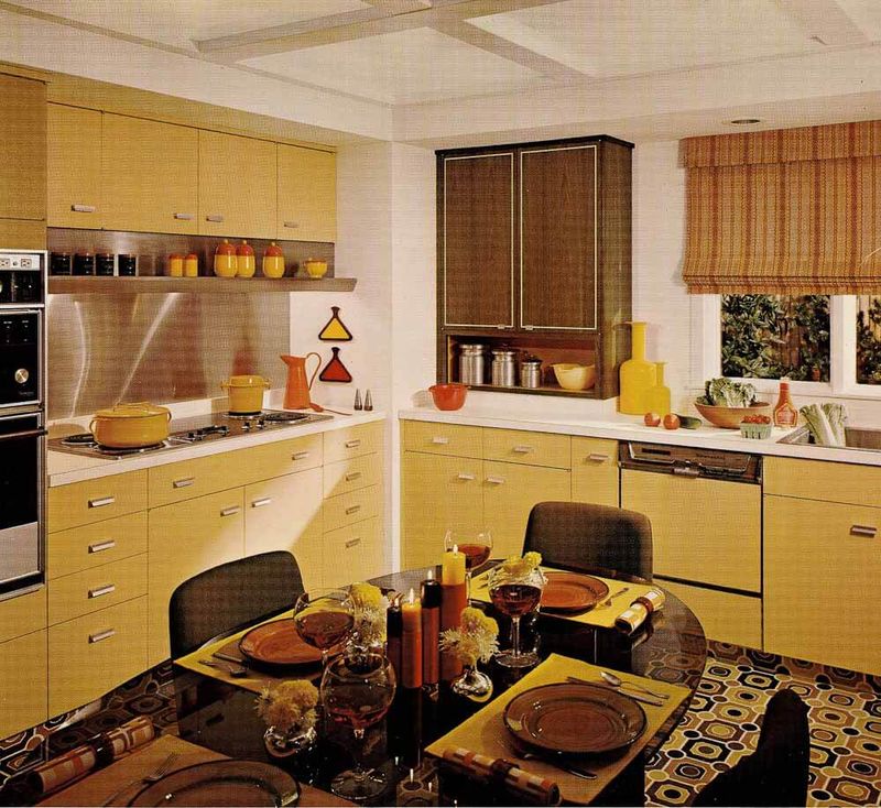Step Back In Time With 27 Retro Kitchen Styles Straight From The 1970s - Decor Hint Harvest Gold Color Scheme
