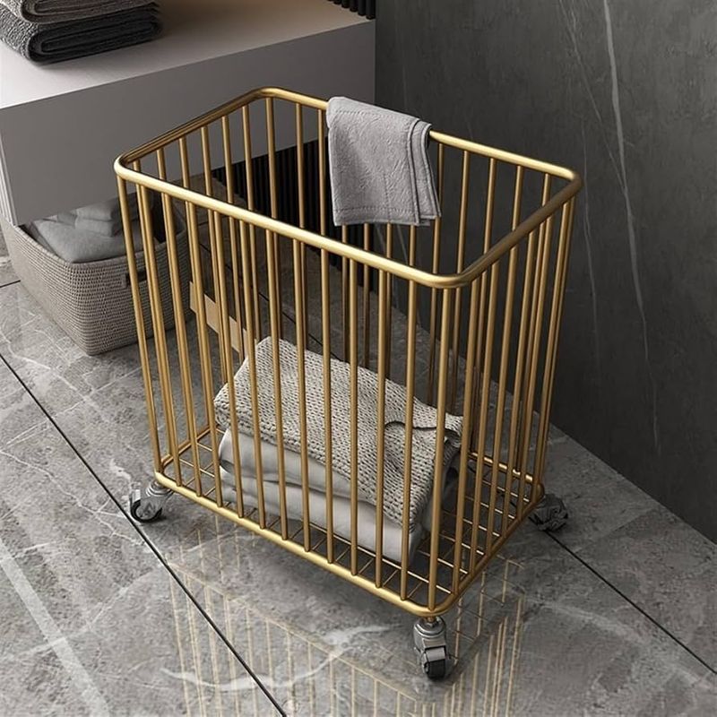 Rolling Hamper with Brass Frame