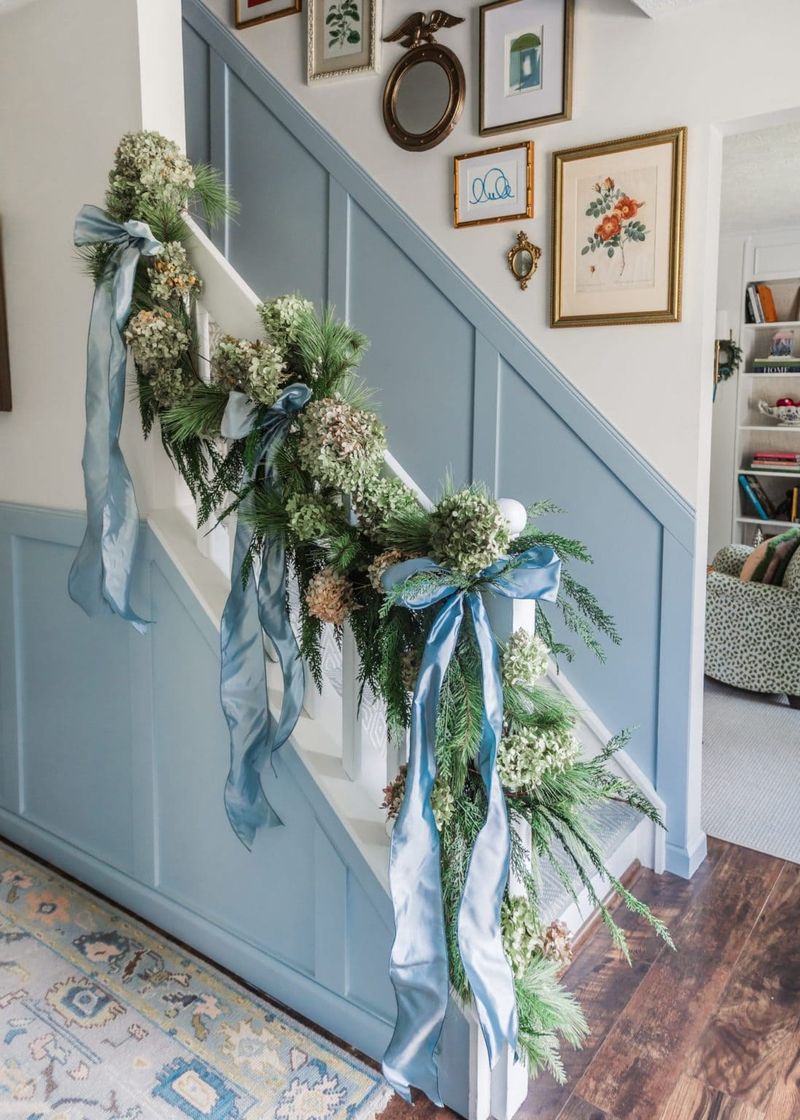 Get Your Home Winter-Ready With These 15 Creative Decor Ideas - Decor Hint Winter Garland on Stair Rails