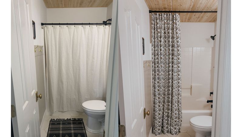 Swap Flimsy Shower Curtains for Extra-Long Fabric Ones
