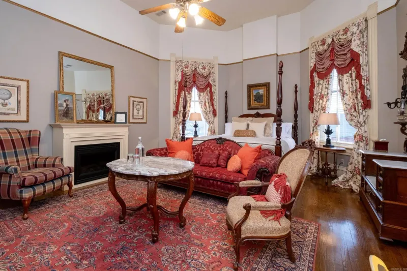 17 Must-See Photos Of An 1888 Queen Anne Home In Little Rock - Decor Hint Master Bedroom with Bay Window