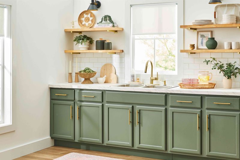 16 Colors To Paint Your Small Kitchen Cabinets That Aren't Just White - Decor Hint Sage Green