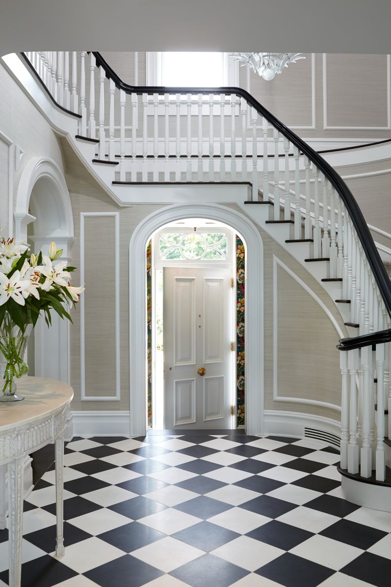 16 Must-See Features Inside This Stunning Connecticut Georgian Colonial - Decor Hint Marble Entry Foyer