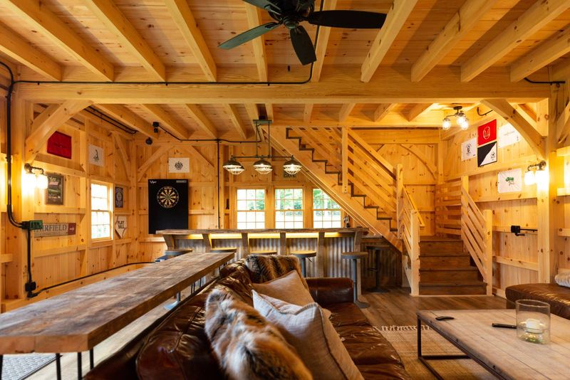 Charming Outdoor Features Seen In New Jersey Homes - Decor Hint Converted Barn Entertainment Spaces