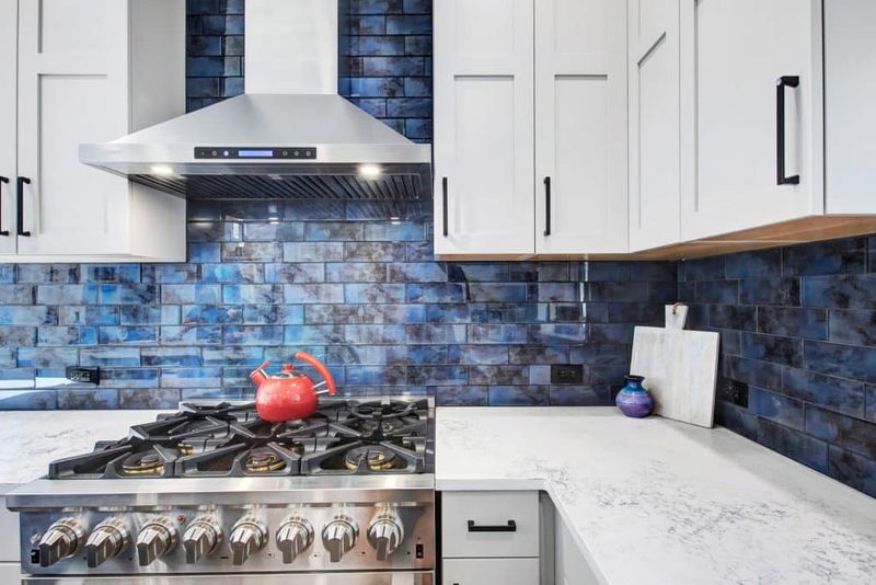 13 Standout Details From A Bold Kitchen Remodel In Seattle - Decor Hint Ocean Blue Backsplash