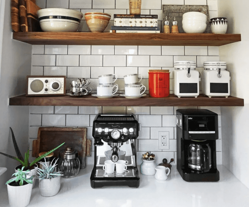 17 Small, But Cool Ways To Make Your Kitchen Look Like An After Shot On HGTV - Decor Hint Create A Coffee Station