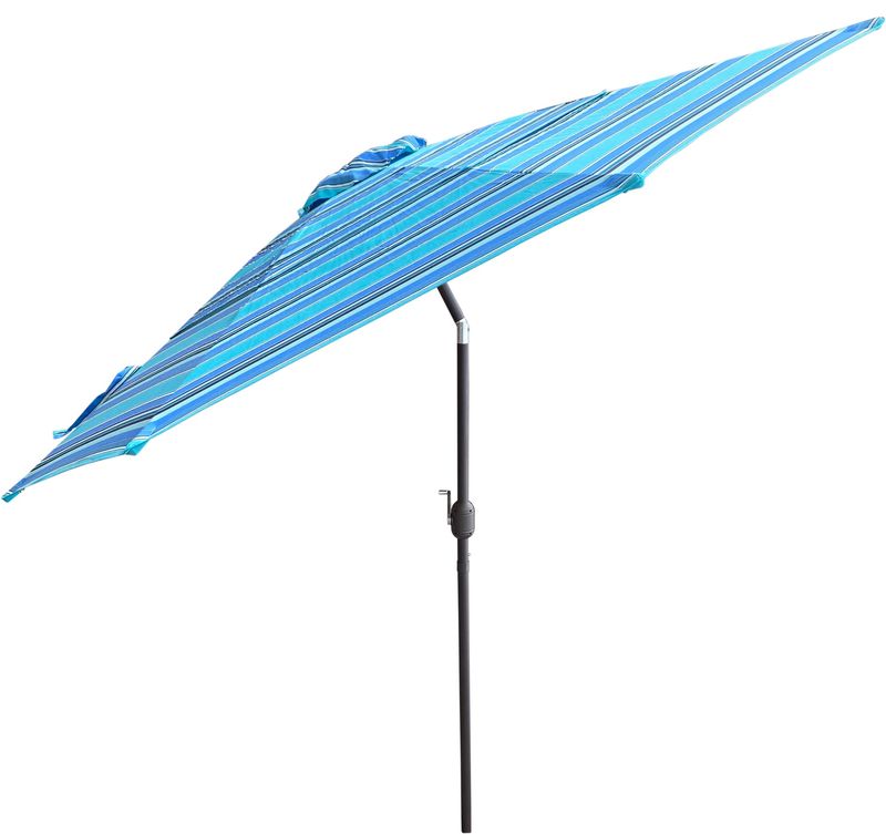 Large, Bold Striped Patio Umbrellas