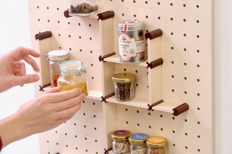 9 Brilliant Spice Rack Ideas For Your Small Kitchen - Decor Hint Pegboard Spice Wall
