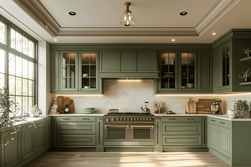 12 Kitchen Trends For 2025 That Will Finally Say Goodbye To White Cabinets (Plus 5 Extra Unique And Stylish Ideas) - Decor Hint Green Cabinet Renaissance