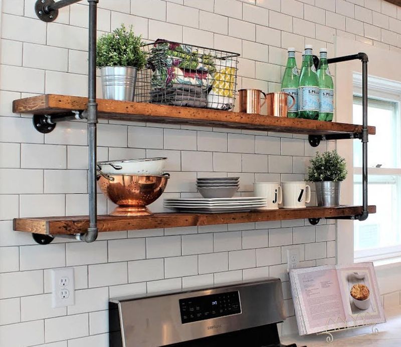 7 Fading Kitchen Fads In Boise And 6 Classic Designs That Still Shine - Decor Hint Over-The-Top Industrial Pipe Shelving