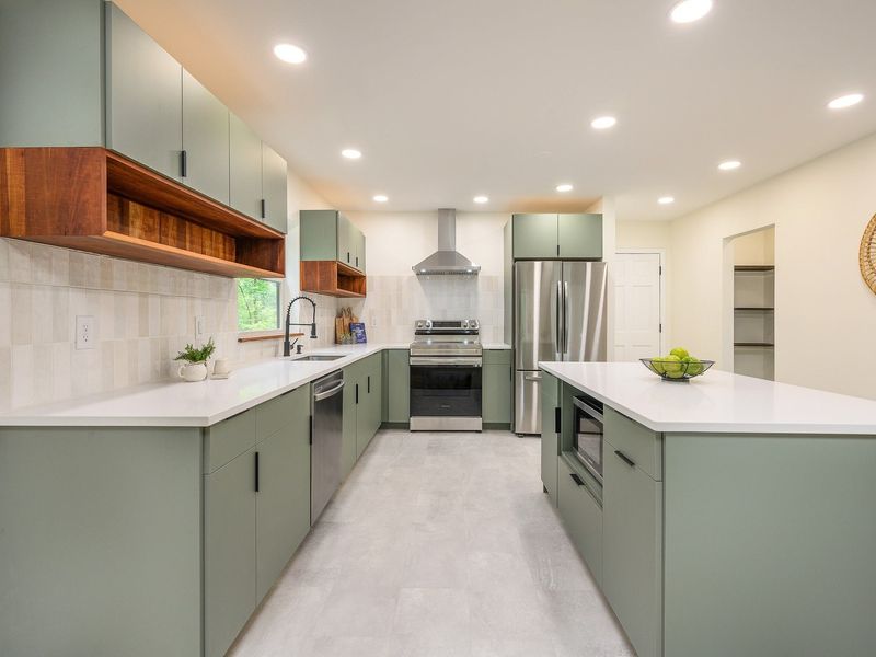16 Colors To Paint Your Small Kitchen Cabinets That Aren't Just White - Decor Hint Olive Green