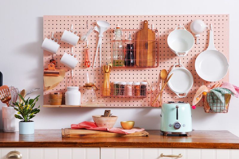 14 Small Kitchen Ideas That Prove Size Doesn't Matter - Decor Hint Pegboard Walls Organize Utensils Beautifully