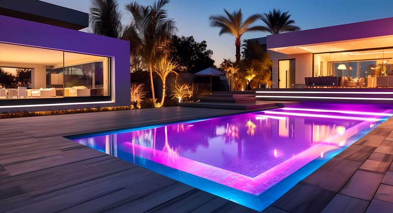 37 Stylish Poolside Designs That Make Everyday Feel Like Vacation - Decor Hint Underwater LED Lighting System